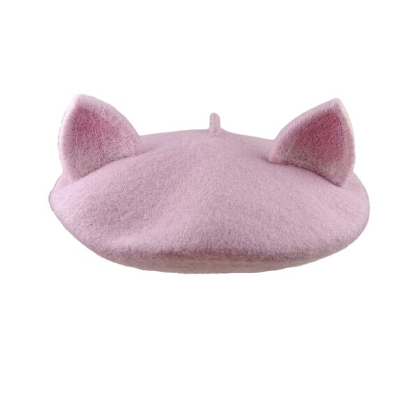 Accessories - 3968 Cat Ears Handmade Beret Vintage Artist Hat Women's Cute Lolita